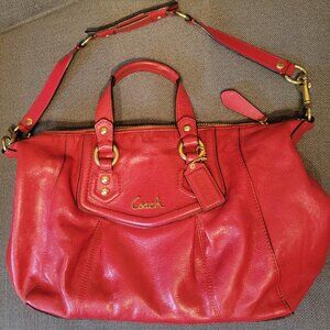 Coach "Ashley" Red Leather Handbag - M1281-F19247